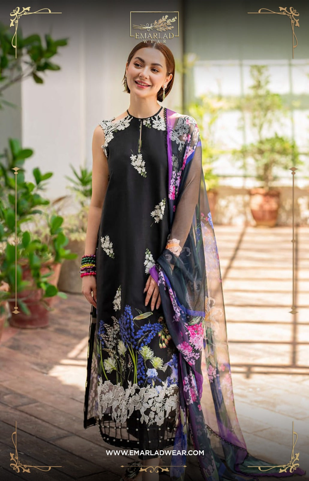 Asifa Nabeel Black Pure Lawn Embroidery Summer Collection