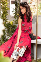 Maria B Red butterfly  Lawn Digital Embroidery New Arrival 3pc