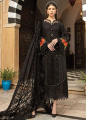 Maria B Black Luxury Lawn Embroidery Chikankari Dress 3pc