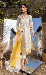 Asifa Nabeel Yellow Chikankari Embroidery Dress 3pc