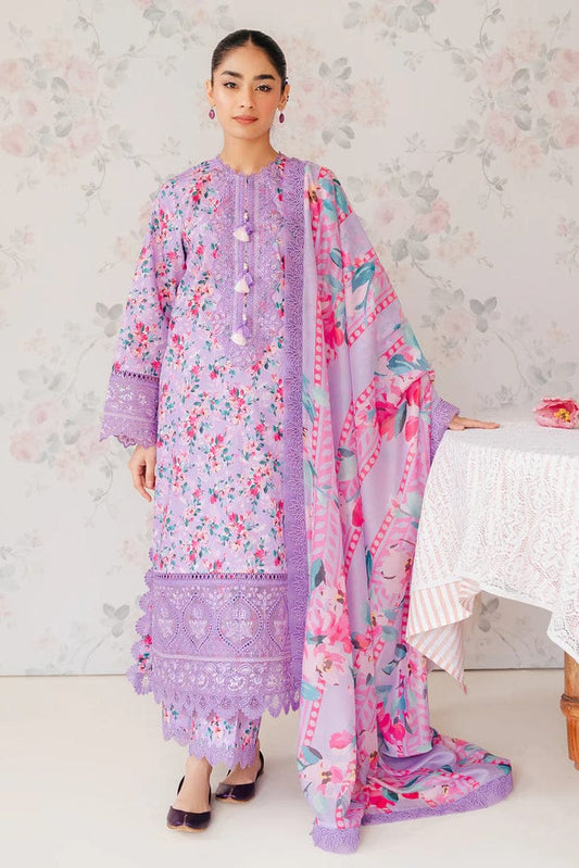 Afrozeh Purple Digital Emb New Arrival Lawn 3pc