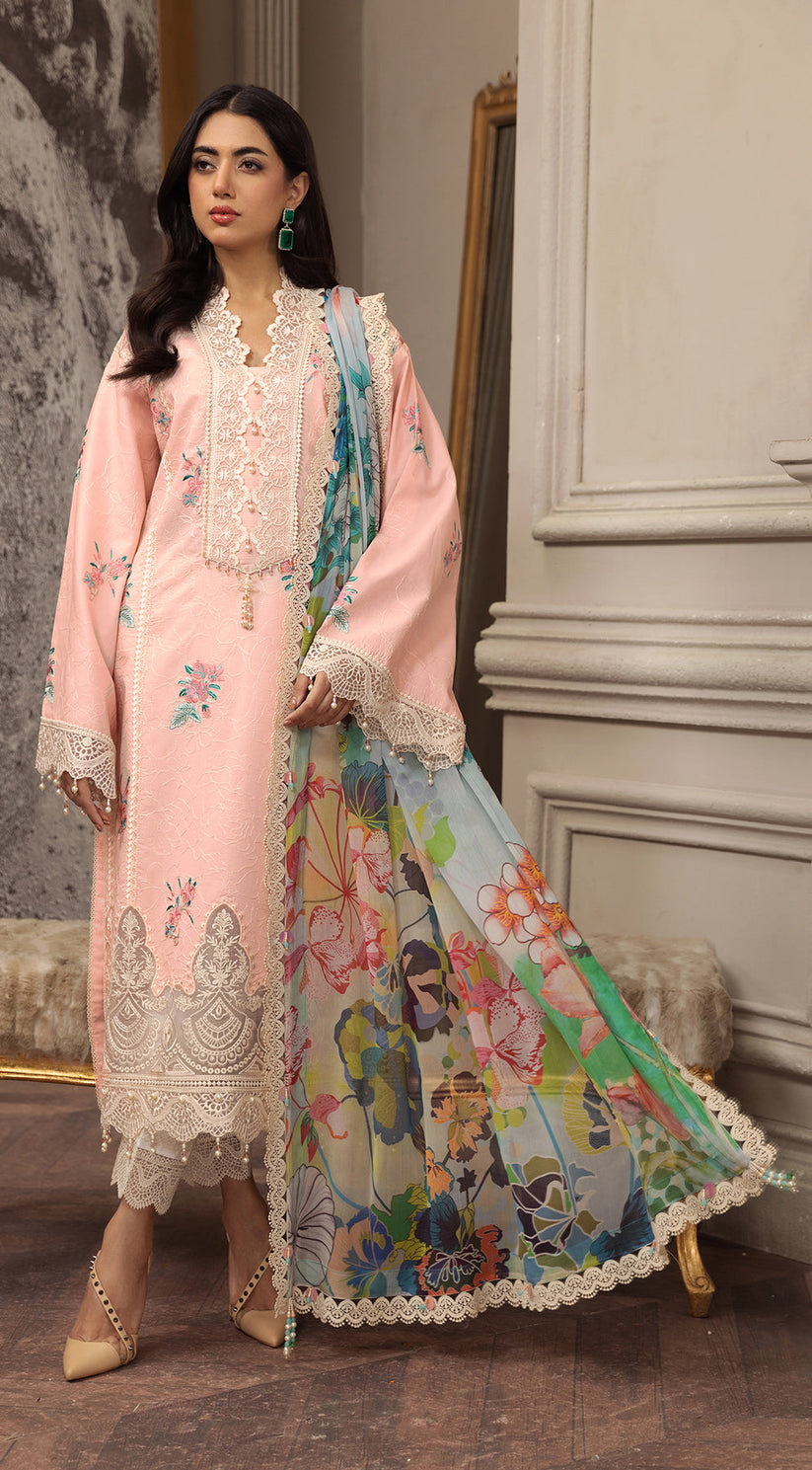 ANAYA CHIKANKARI EMBROIDERED LAWN SUITS 3PC