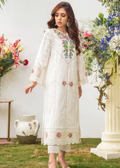 FARIDA HASAN FLORAL WHITE CHIKANKARI LAWN DRESS