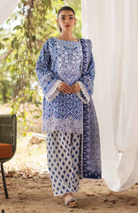 Zainab Chottani New Arrival Blue Print Embroidery Dress 3pc