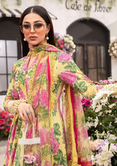 Maria B Floral Lemon Digital Emb New Arrival Lawn 3pc