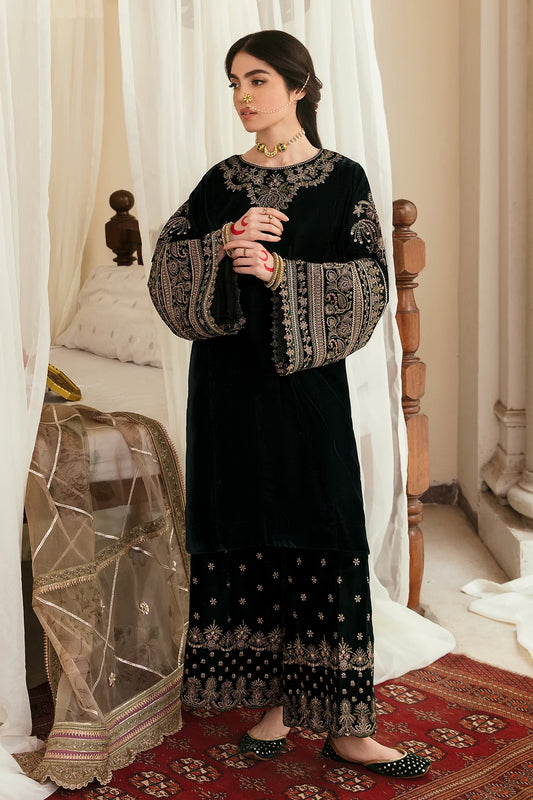 Baroque Black Formal Collection Velvet Embroidery 3pc