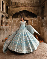 Faiza Saqlain Seagreen Net Maxi Bridal Collection