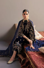 Eman Adeel Blue Velvet Formal Collection Hand Work 3pc