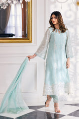 Azure Sky Blue Ensembles Embroidered Festive Collection