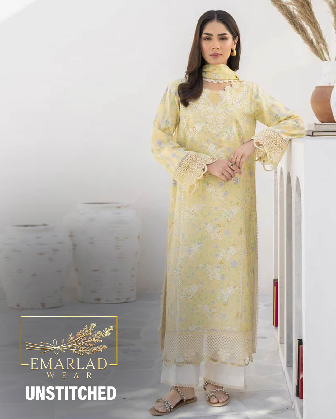 Baroque | Yellow - Lawn Chickenkari Collection