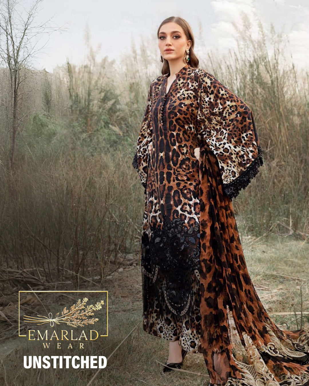 Maria B | Cheeta Brown - Lawn Collection