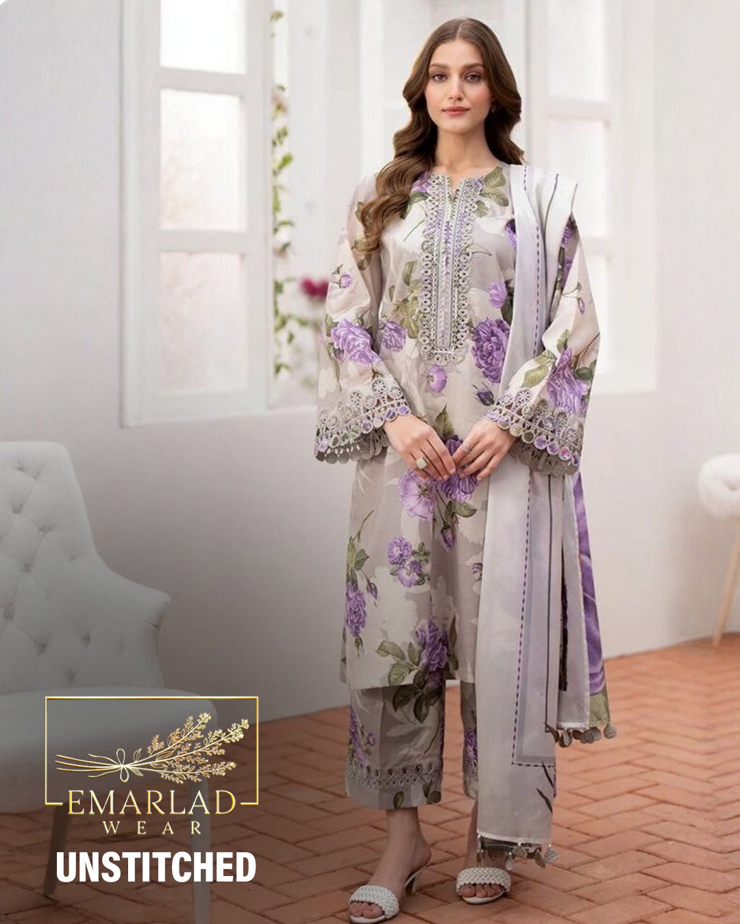 Baroque |Purple Flower - Lawn Collection 2025