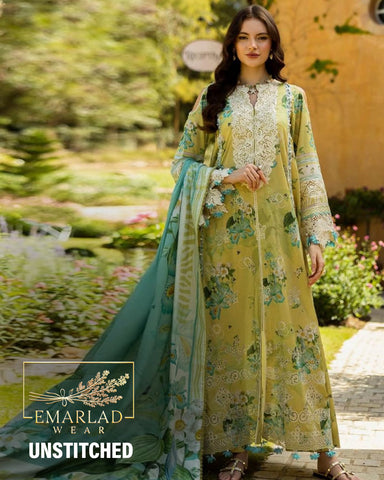 Elaf Premium Allure ELK-07A | Lemon - Chikankari Lawn Collection