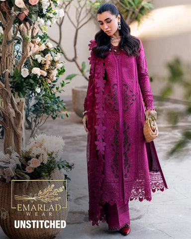 Qalamkar | Shocking Pink - Cotton Chikankari collection