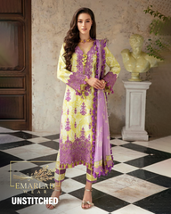 Jade | Yellow & Pink Floral - Embroidered Luxury Lawn Collection
