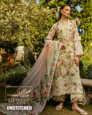 Elaf Premium Dear Paradise ELK-04A | Pista Green - Chikankari Collection