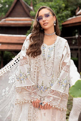 Maria B off White Pure Lawn Embroidery Chikankari Dress 3pc