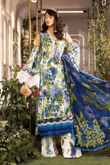 Maria B White & Blue Digital Emb New Arrival Lawn 3pc