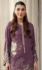 Lulusar Purple Printed Silk Collection Replica