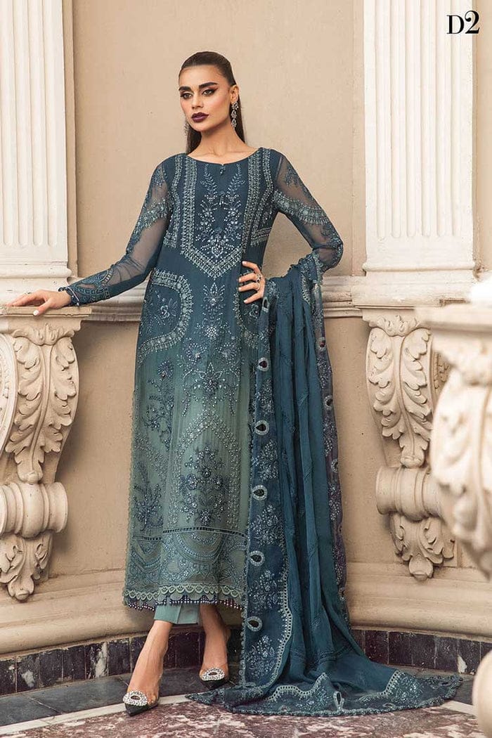 M.B GREEN MBROIDERED CHIFFON SUITS 3 PIECE LUXURY COLLECTION