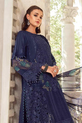 Maria B Blue Chikankari Lawn Embroidery Dress 3pc