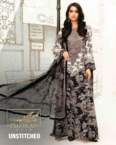 Maria B MPT-2608-B | Off White & Black - Lawn Collection