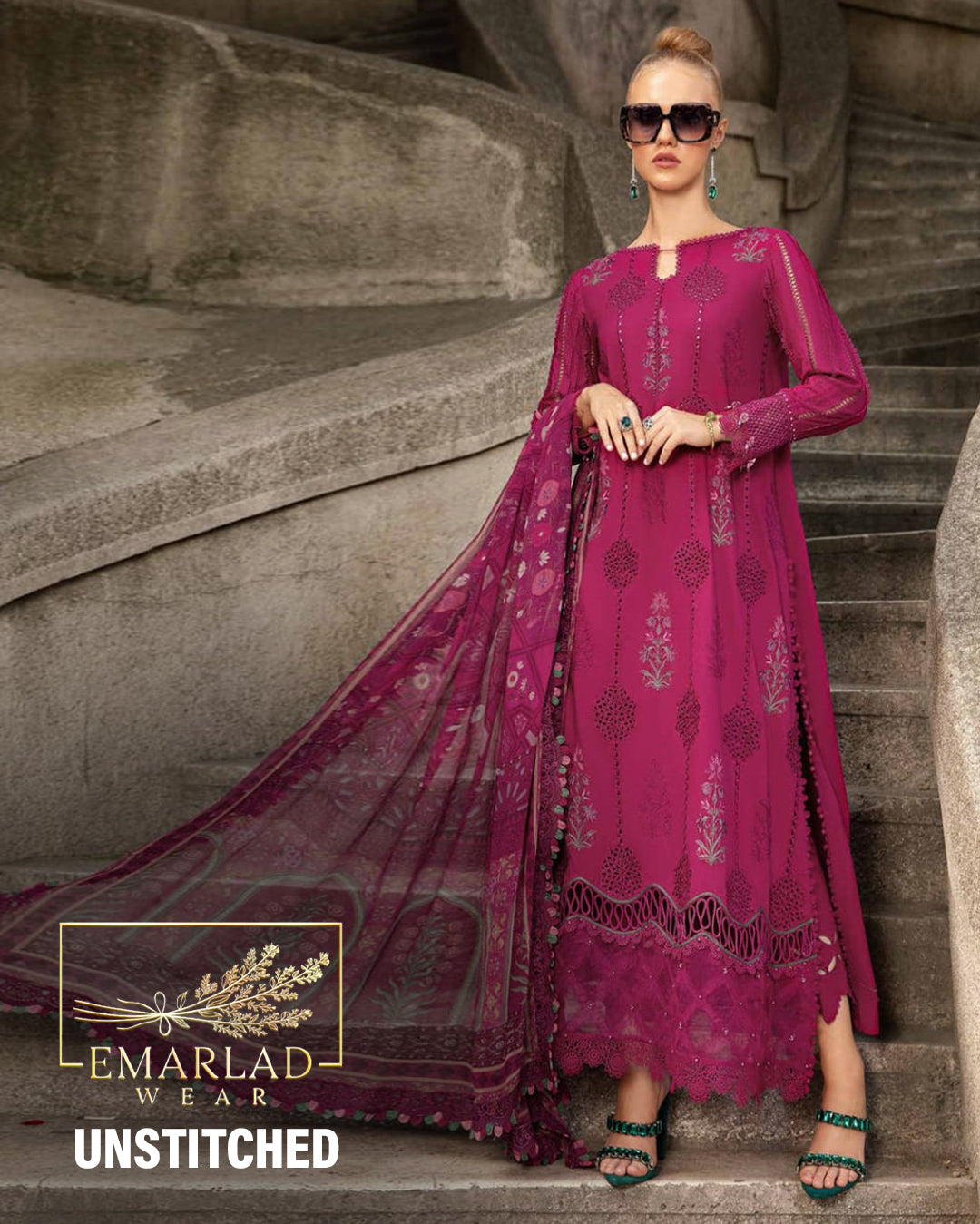 Maria B - Magenta | Linen - Winter Collection