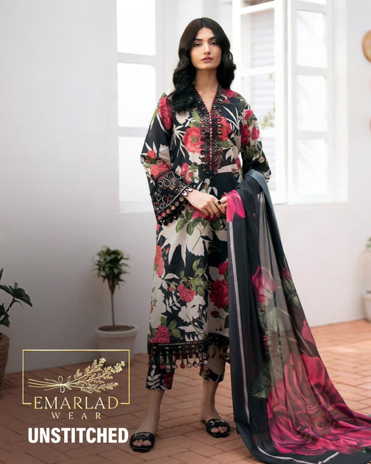 Elaf | Black - Khadija - Lawn Collection 2025