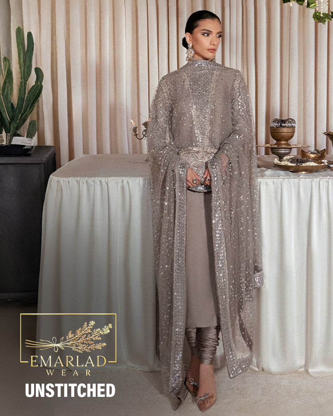 Hussain Rehar | Grey - Premium Raw Silk