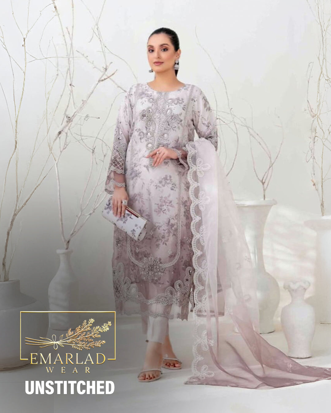 Yasna By Tawakkal | Tea Pink - Semi Stiched Formal Collection