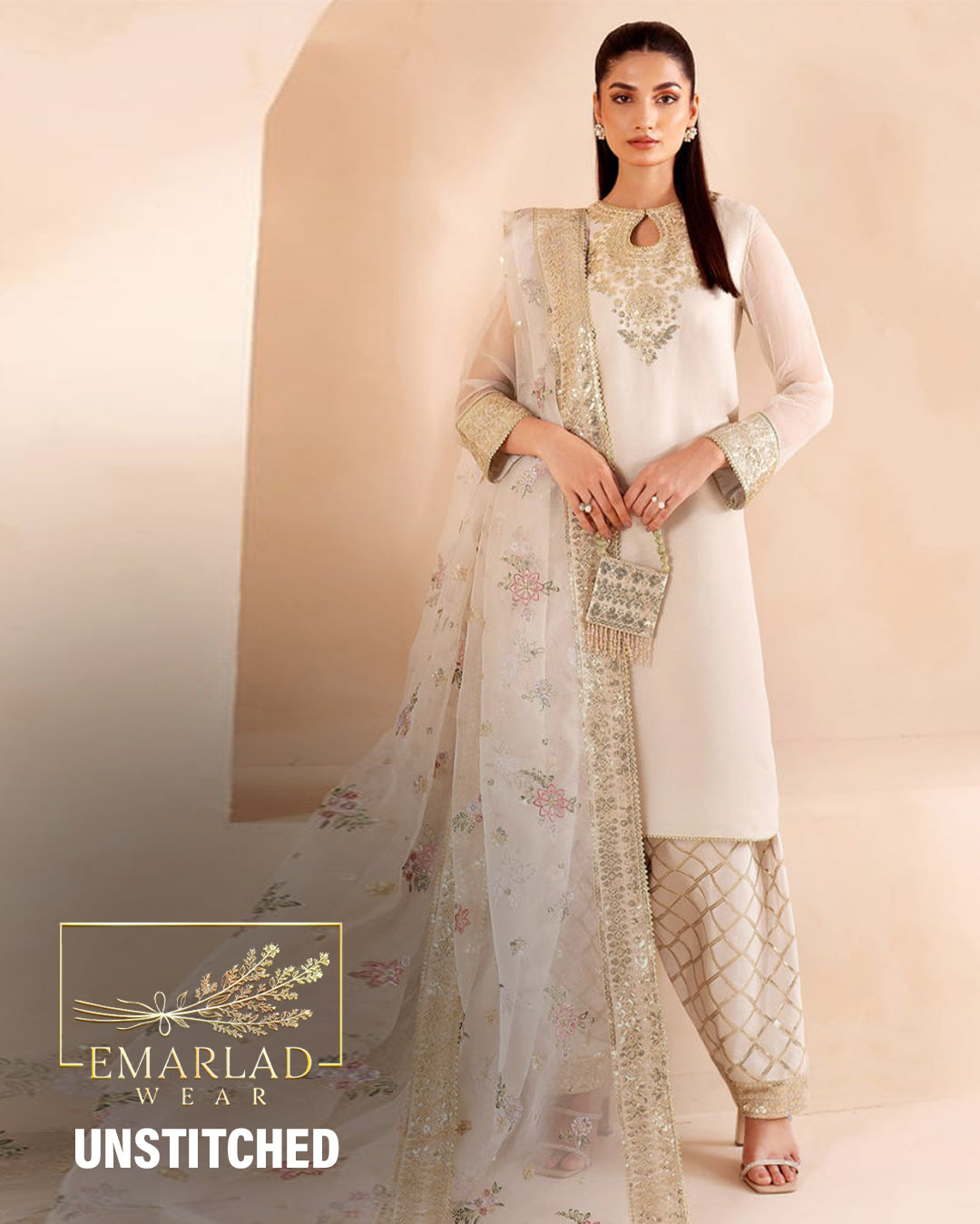 Farasha - Serene | EC Chiffon Collection - White