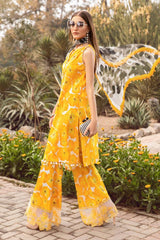 Maria B Yellow Digital Lawn Embroidery New Arrival 3pc