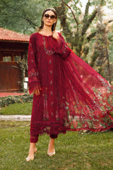 Maria B Red Luxury Lawn Emb Chikankari Luxury Collection