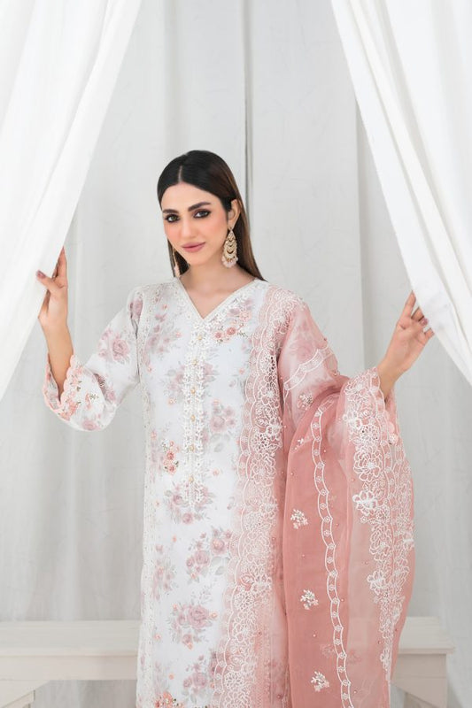 Mina Hassan Light Pink Party Wear Dress Sami Stitched Collection