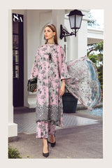 Maria b Pink Digital Print Embroidery New Arrival Lawn 3pc