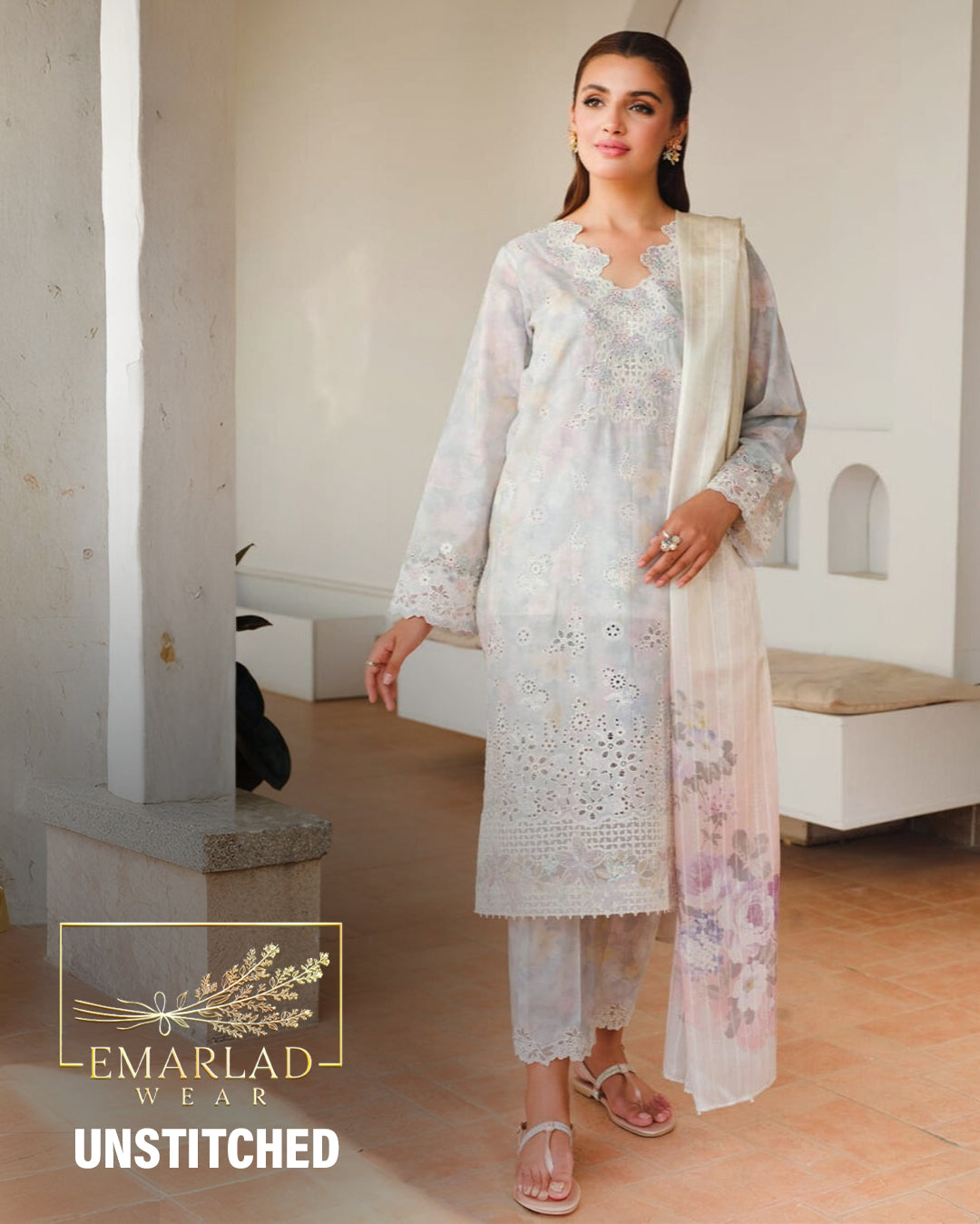 BAROQUE | EMBROIDERED PRINTED LAWN UF-657