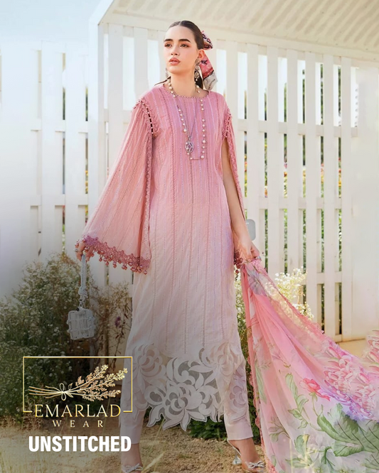 Maria B MPT-2506-A | Peach Tie & Die - Lawn Collection