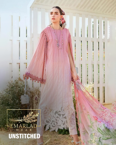 Maria B MPT-2506-A | Peach Tie & Die - Lawn Collection