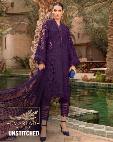 Maria b | Dark Purple - Luxury Eid Chikankari Collection (HR) 