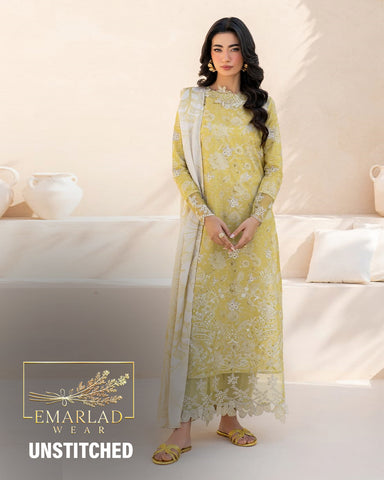 Iznik - Mehndi Green | Printed Lawn With Chikankari Embroidered Collection