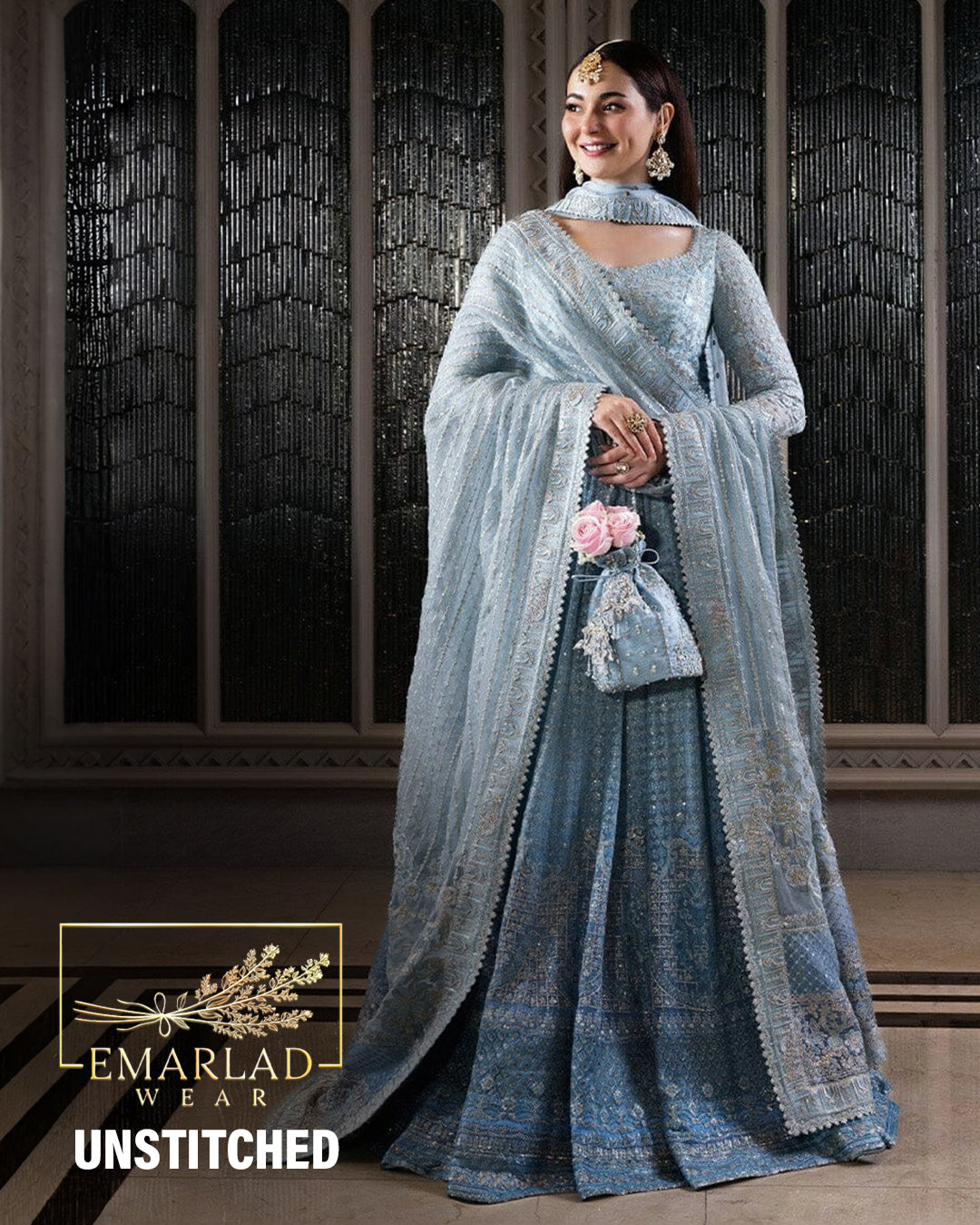 Miyah | Faiza Saqlain - Ice Blue - Bridal Collection