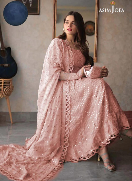 Asim Jofa Pink Bridal Chiffon Collection