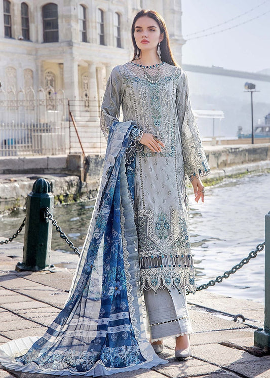 Adan Libas Gray Luxury Lawn Embroidery Chikankari