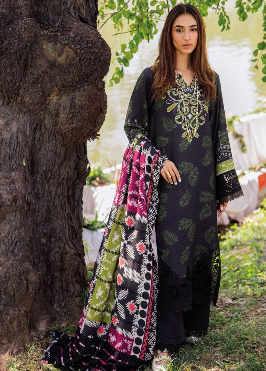 Nureh Black Pure Lawn Embroidery Collection