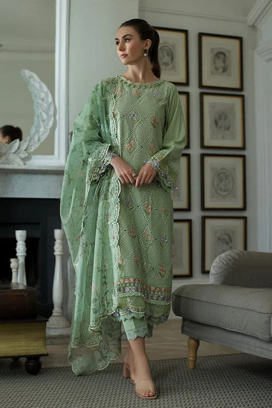 Sobia Nazir Green Chikankari Embroidery Dress 3pc