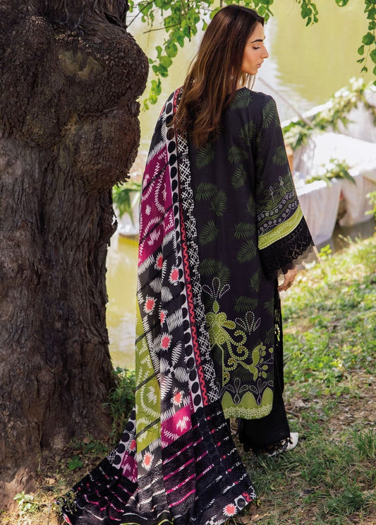 Nureh Black Pure Lawn Embroidery Collection