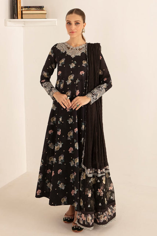 Baroque Black Pure Lawn Embroidery Dress 3pc