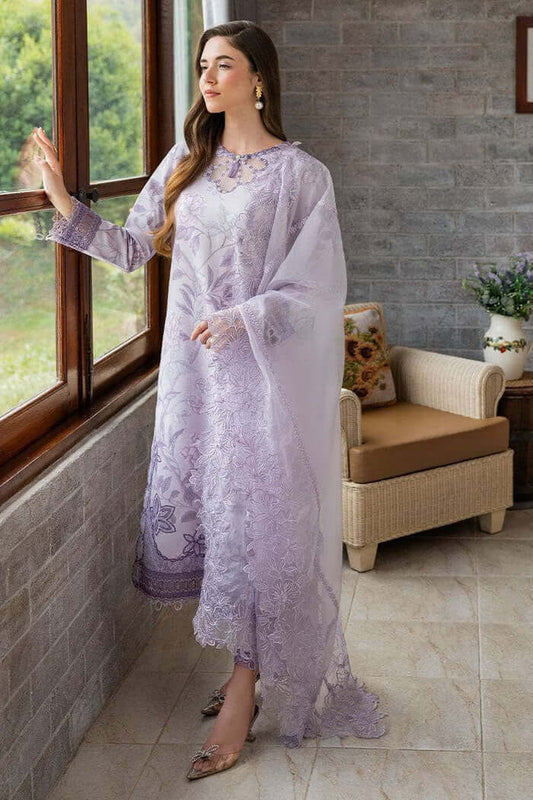 Mushq Lilac Pure Lawn Embroidery Dress 3pc