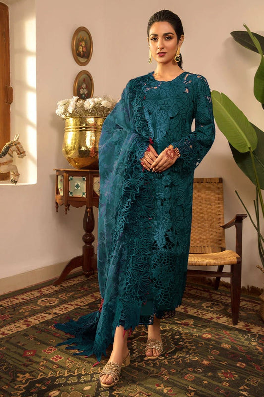 Rang Rasiya Blue Shifli Chikankari Embroidery Dress