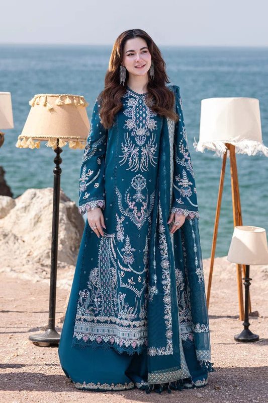 Qalamkar Zink Green Luxury Chikankari Collection